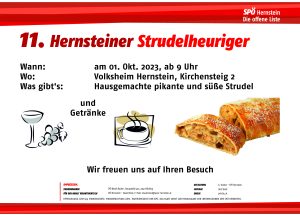 Einladung 11. Hernsteiner Strudelheuriger