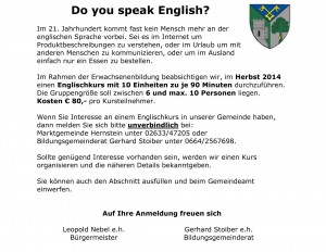 Englischkurs der Gemeinde