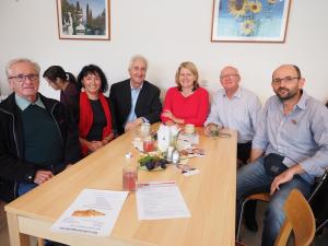 Ehrenbürger Johann Leitner, GGR Michaela Postl, Bgm. Leopold Nebel, LAbg. Karin Scheele, GGR Gerhard Stoiber und GR Max Brandstätter